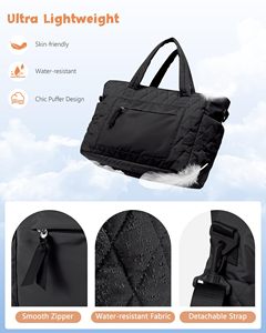 Sac de voyage de sport de gym pliable multi-poches en nylon matelassé durable de marque personnalisée directement de l'usine - Product Image 4