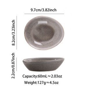 Vajilla de Cerámica Hecha a Mano, Juego de Platos y Tazones Retro, Tazones Grandes y Pequeños con Formas Especiales para Frutas, para Hoteles, Creativos, para Servir Filetes - Product Image 6