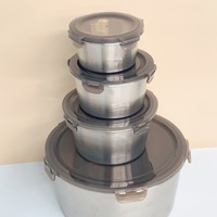 Nouvelle boîte à lunch moderne pour dortoir, en acier inoxydable de qualité alimentaire, avec couvercle en plastique à boucle ronde scellée, pour conserver la fraîcheur, 1-3L