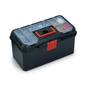 TERRY - 1001163 Mallette à outils avec plateau et organisateur dans le couvercle-Noir/Rouge-EAN 8005646011634 TOOLBOXES PLASTIC TOOLBOXES - Product Image 1