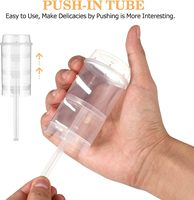 Récipients en plastique push-up transparents de forme ronde avec couvercles Bâtons de base