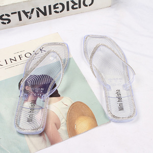 Sandalias Transparentes de Mujer Fujian Horizon con Suela Suave de Gelatina, Adornadas con Pedrería y Cadena, Ligeras y Transpirables - Product Image 3