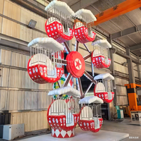 Grande Roue d'Attraction Métallique Intérieure/Extérieure pour Enfants, Certifiée CE, Éclairage LED, Capacité 14 Personnes, Garantie 12 Mois, Noël