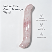 Bâton de massage incurvé en quartz rose naturel, poli à la main, outil corporel en cristal rose pour la relaxation spa et la guérison par les cristaux, vente en gros