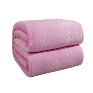 Extra Soft Solid Dye Flannel Fleece Knitted Cheap Wholesale Throw Blanket
