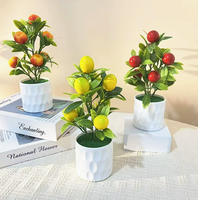 Ensemble de 7 Bonsaïs de Fruits Artificiels Réalistes pour la Décoration de Restaurant, de Bureau et de Mariage de Noël