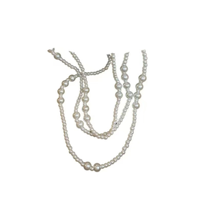 Collar de Perlas Multicapa de Acero Inoxidable Plateado/Dorado, Estilo <span class=keywords><strong>Punk</strong></span>, Versátil, Ligero, Lujoso y Chic, Cadena de Cuerda Larga para Mujer - Product Image 6