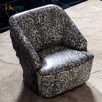 Canapé en cuir italien de luxe, fauteuil moderne haut de gamme, salon de villa, tissu doux, imprimé léopard, meubles pour la maison et l'hôtel