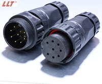 Connecteur Électrique Étanche M22 à 8 Broches avec Verrouillage de Filetage, IP68, en Cuivre, pour Câble d'Alimentation de Luminaires Industriels