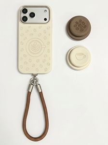 Ensemble d'accessoires mobiles tendance avec dragonne et support de téléphone, coque de protection en silicone personnalisée pour iPhone 17 15 16 - Product Image 2