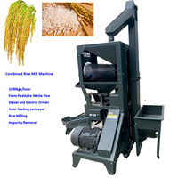 Moulin à riz automatique complet avec moteur diesel 15KW/20HP, rendement élevé, capacité de 1000 kg, pour l'Afrique