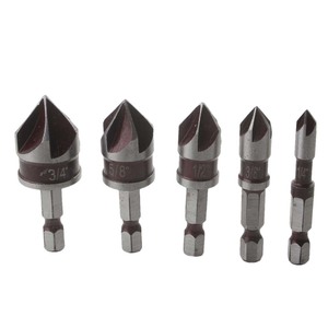 Juego de brocas avellanadoras de calidad profesional con vástago hexagonal de 1/4 a 3/4 pulgadas para trabajar la madera y perforar metal - Product Image 4