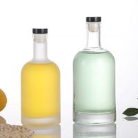 Bouteille en verre cristallin vide de 100 ml, 200 ml, 375 ml, 750 ml, 1000 ml avec bouchon en liège pour gin, whisky, cocktail, vin, vodka