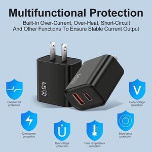 Hot Selling PD QC3.0 45W GaN Fast Charger USB <b>Type</b> <b>C</b> Power <b>Adapter</b> for Smartphone Laptops - Product Image 6