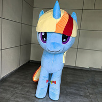 Costume de mascotte licorne gonflable de 2m pour adulte, cheval arc-en-ciel, vêtements de fête de pourim d'Halloween, déguisements