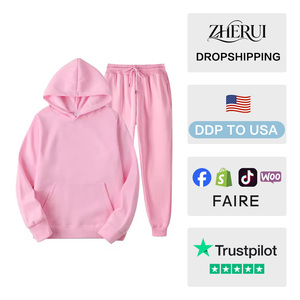 Conjunto de 2 Piezas de Sudadera con Capucha de Algodón Orgánico a Precio Competitivo, Color Sólido, Estilo Casual - Product Image 2