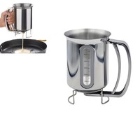 Distributeur de pâte à cupcakes, muffins et crêpes en acier inoxydable réutilisable avec fonction de mélange et de séparation pour pâtisserie