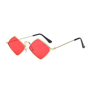 Lunettes de soleil unisexes tendance rétro en forme de losange, protection UV400, monture complète dorée dégradée, design métallique de luxe pour la conduite et le cyclisme - Product Image 6