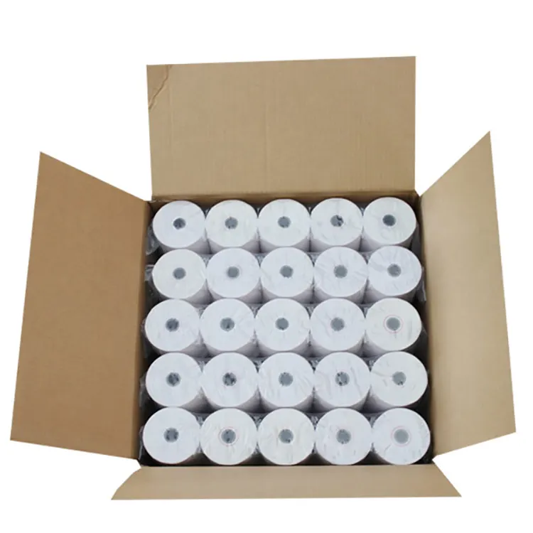 Rollo de papel térmico para caja registradora, imagen negra de 57mm y 80mm de profundidad, venta directa de fábrica