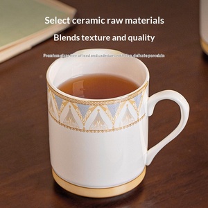 Tasse en céramique Dunhuang Wenchuang Jingdezhen Lowe avec couvercle, tasse à thé domestique, tasse de conférence pour hôtel, tasse à eau de bureau - Product Image 4