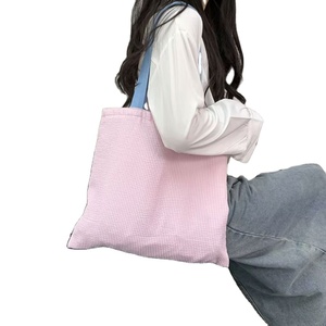 Fashion Large Capacity Custom Logo Colorful Striped Cotton Canvas <b>Tote</b> Shoulder <b>Bag</b> With Pocket and <b>Zipper</b> for Daily Use - Product Image 1