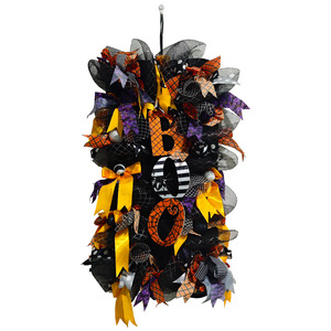 Guirnalda de Halloween de 60x29.5cm, Diseño BOO en Tela, Decoración para Colgar en la Puerta - Product Image 5