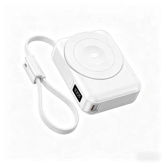 Ultra Slim & Portable Design 10000mAh Magnetic Power Bank with Built-in Direct Plug & Hand Strap 22.5W Fast Charging
