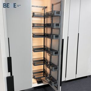 European Modern Design <b>Kitchen</b> High Cabinet With Pull Out Larder Storage Glass <b>Pantry</b> <b>Unit</b> for In-Cabinet Installation <b>Kitchen</b> L - Product Image 3