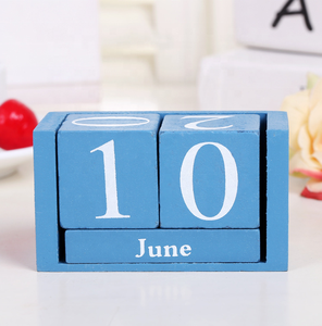Calendriers de bureau à domicile Calendriers décoratifs faits à la main <span class=keywords><strong>Calendrier</strong></span> perpétuel <span class=keywords><strong>en</strong></span> <span class=keywords><strong>bois</strong></span> personnalisé - Product Image 3
