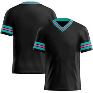 เสื้อฟุตบอลอเมริกันผู้ชายผ้าตาข่ายโพลีเอสเตอร์ 100% ระบายอากาศ แห้งเร็ว พิมพ์ลาย โลโก้แบบกำหนดเอง ชื่อทีมแบบกำหนดเอง สำหรับฤดูร้อน - Product Image 2