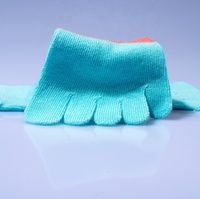 Chaussettes de séparation d'orteils pour femmes coton cinq doigts respirant filles chaussettes deux tons pour courir athlétique