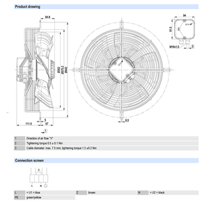 Ventilateur axial AC industriel ebm-papst S4E350-AN19-81 350 mm pour applications de ventilation et de refroidissement HVAC et de condenseurs - Product Image 3