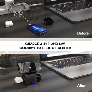 Logotipo personalizado tipo C rotación automática N52 magnético inteligente 3 en 1 cargador inalámbrico para Apple Watch Iphone 16 15 14 13 - Product Image 4