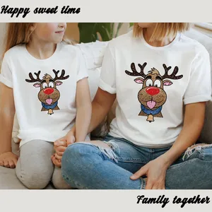 Lấp lánh long lanh giả <span class=keywords><strong>sequin</strong></span> Tuần Lộc Santa bougie Snowman Gingerbread Man giáng sinh thiết kế dtf Nhãn Dán Truyền nhiệt cho áo thun - Product Image 4