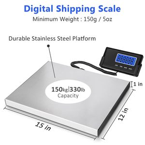 Balance <span class=keywords><strong>de</strong></span> colis postal <span class=keywords><strong>de</strong></span> 150kg/330lb Balance d'expédition numérique Plaques en acier inoxydable multifonctions pour la fonction <span class=keywords><strong>de</strong></span> <span class=keywords><strong>tare</strong></span> précise à la maison - Product Image 3
