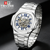 Montre-bracelet mécanique automatique TEVISE T01 pour homme, bracelet en acier, étanche, aiguilles lumineuses, montre de luxe décontractée et professionnelle, vente en gros