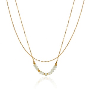 Collar de Acero Inoxidable con Doble Diseño, Chapado en Oro de 18k, Resistente al Agua y al Deslustre, con Logotipo Personalizado para Mujer - Product Image 5