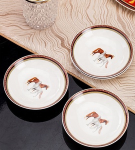 ชุดอาหารค่ำหรูหราสไตล์ยุโรปขายดี พร้อมจานเซรามิกคลาสสิกและชามสลัด - Product Image 6