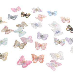 Handmade 3D 4.3*5cm 15 Colors Beautiful Organza Butterfly Embroidery Patch for Bag Dress Hats - Product Image 1