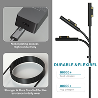 Chargeur mural pour ordinateur portable 65W pour Microsoft Pro Surface 3/4/5/6/7 Surface Chargeur pour ordinateur portable compatible avec 44W & 36W