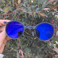 Lunettes pour femmes et hommes 2024, verres photochromiques bleu-coupe, monture circulaire rétro en métal, PC noir or écaille de tortue, photochromiques anti-reflets, lunette