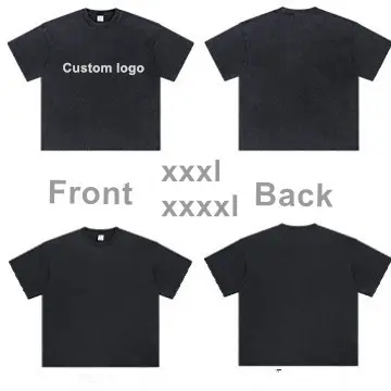 XXXL XXXXL Größen 250 gsm Baumwolle Vintage Übergröße Plus-T-Shirts schwarz Säure gewaschener Digitaler Druck Grafik-T-Shirts für Unisex