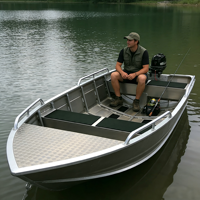 Bateau de pêche en aluminium de 8 pieds, fabrication directe d'usine, OEM ODM, entièrement soudé, bateau de pêche de loisir Jon pour la pêche, petits travaux