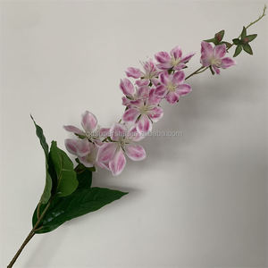 B-935 Fleurs artificielles en soie de haute qualité, simulation de <span class=keywords><strong>jasmin</strong></span> rose à 9 têtes, longue branche, plante suspendue pour mariage et Noël en intérieur - Product Image 3