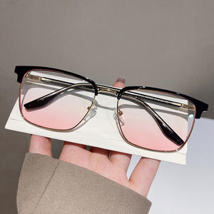 Monture de lunettes carrée Qianai, taille moyenne, anti-lumière bleue, lunettes optiques pour hommes, design hybride métal TR - Product Image 3