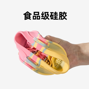 Rainbow Pet Slow Feeding Bowl Food Grade Silicone Double Handles Anti Choking Dog <b>Cat</b> <b>Feeder</b> - Product Image 2