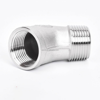 Raccord de tuyauterie en acier inoxydable 304 X22024ST, filetage mâle et femelle, coude à 45 degrés