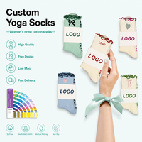 Chaussettes de sport pour femmes de haute qualité, chaussettes de yoga antidérapantes avec grip en silicone, chaussettes personnalisées à volants pour les entraînements d'automne