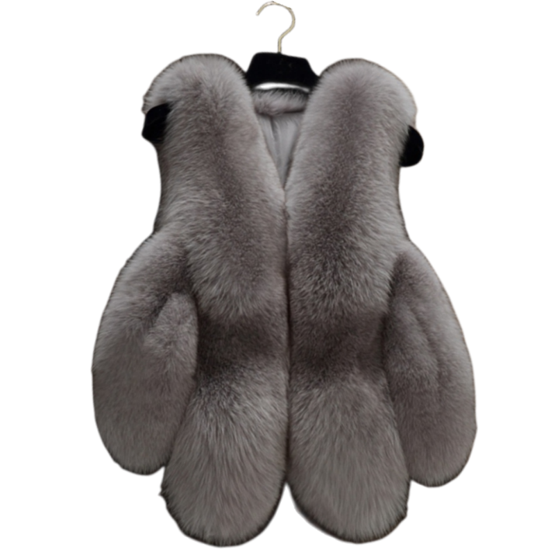 Custom Women Winter Stripe Fox Fur