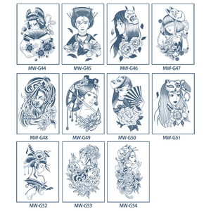 3D giapponese Geisha tatuaggio adesivo del corpo per le donne impermeabile temporaneo personalizzato Semi permanente tatuaggio - Product Image 2